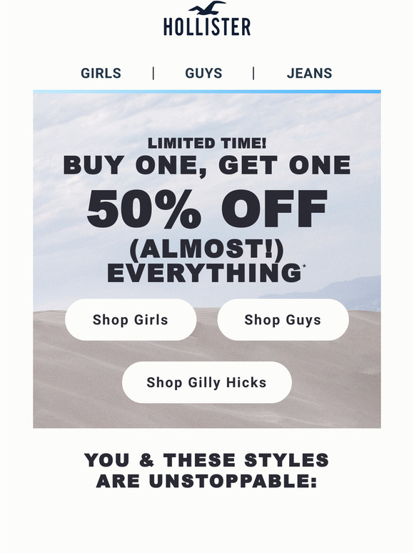 hollister 10 off 50