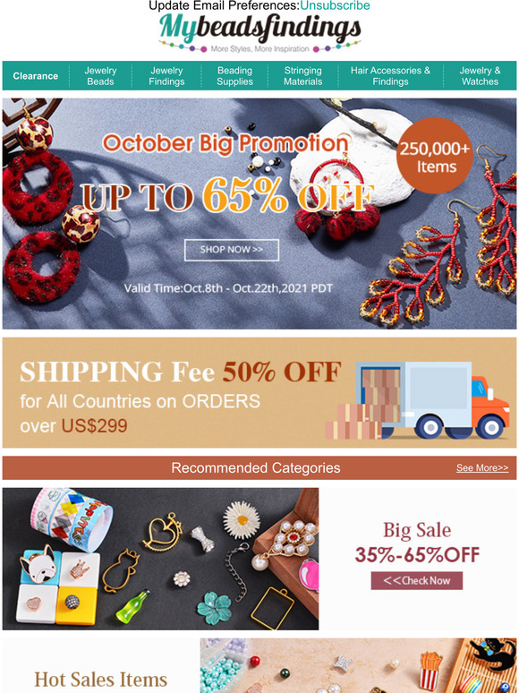 Mybeadsfindings October Sale