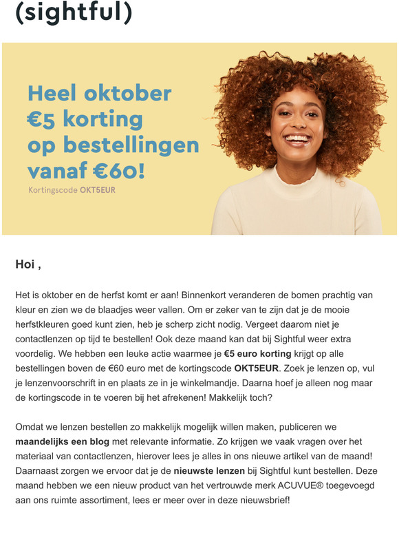 Herfst in aantocht!  5 korting op je lenzen