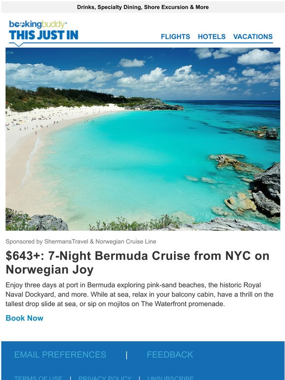 $643+: 7-Night Bermuda Cruise from NYC on Norwegian Joy