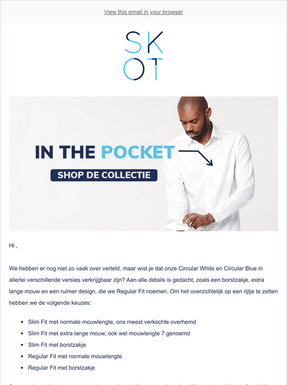 In the pocket! Nu met korting, ons meest duurzame overhemd in allerlei stijlen