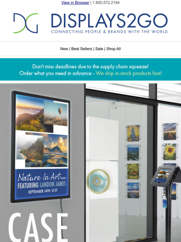 Displays2go Case in Point Prized Items Deserve This New Showcase! Milled