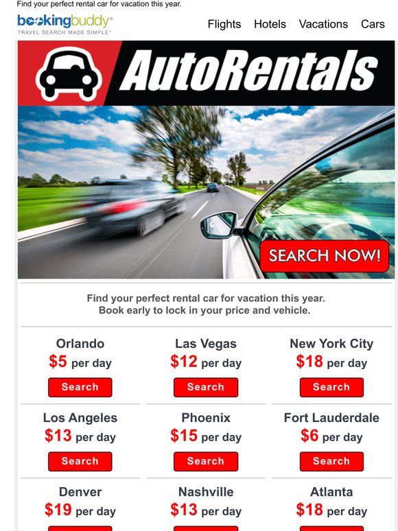 Fall Car Rental Specials from $5/Day
