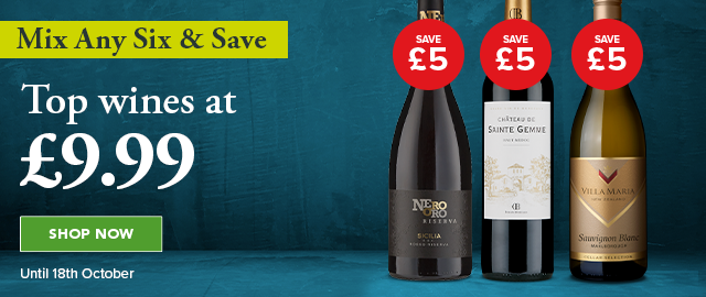 Mix Any Six & Save on Top Wines for £9.99