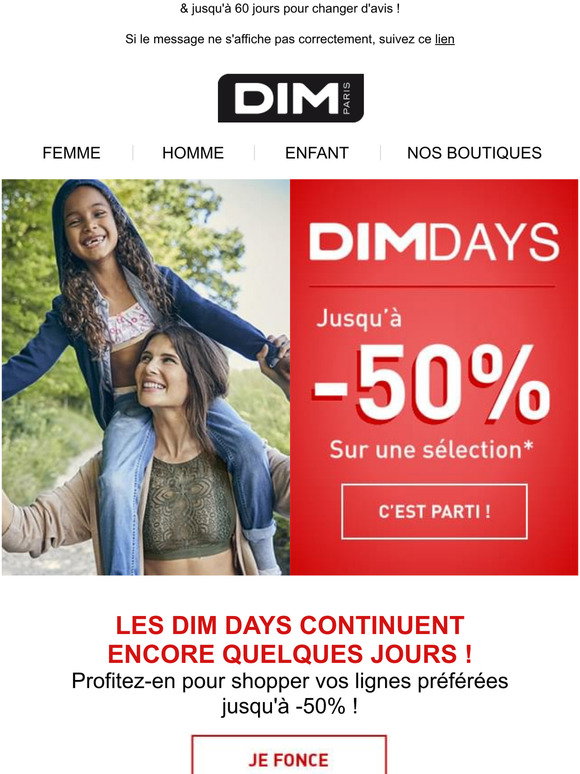Dim Days DIM: DIM DAYS : jusqu' -50% sur nos meilleures ventes ! | Milled