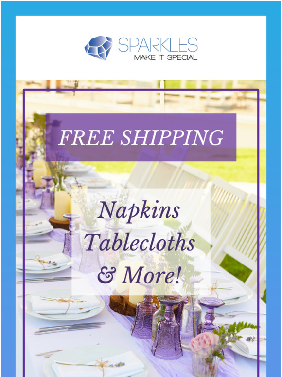Free shipping on all linens [No minimum purchase required]