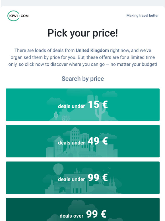 Sub-15  deals from United Kingdom, just for you