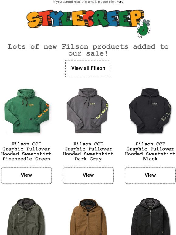 Many New Filson products added to our Sale @Stylecreep
