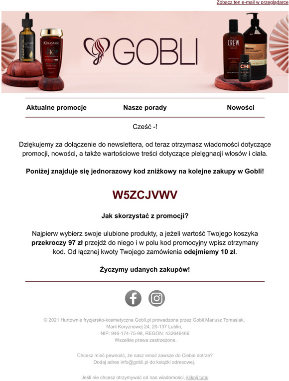GOBLI - dzikujemy za rejestracje  Twoja znika ju czeka