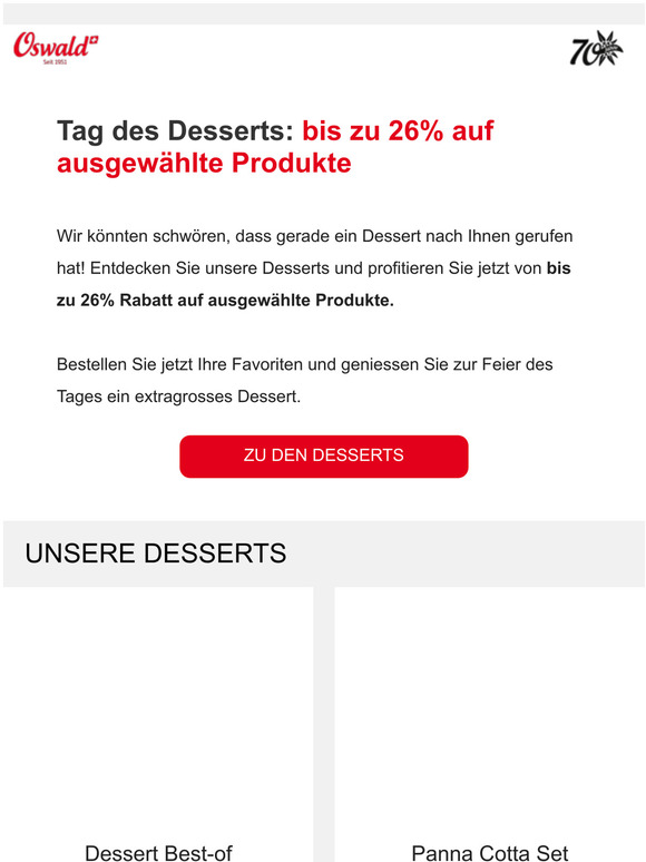 Tag des Desserts: bis zu 26% Rabatt
