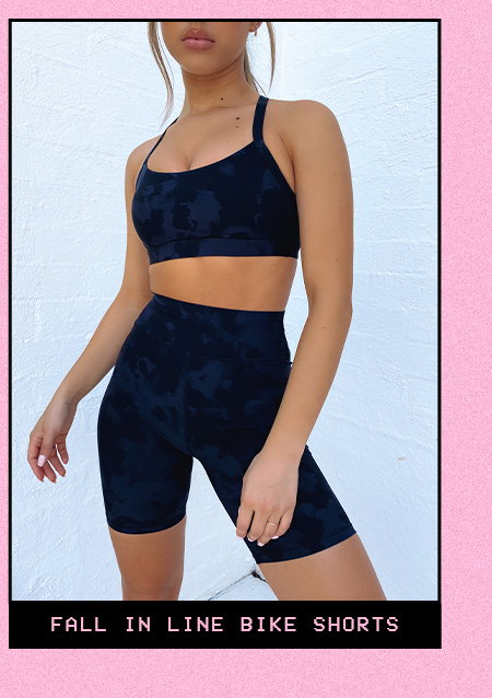 Fall In Line Bike Shorts Charcoal Tie Dye