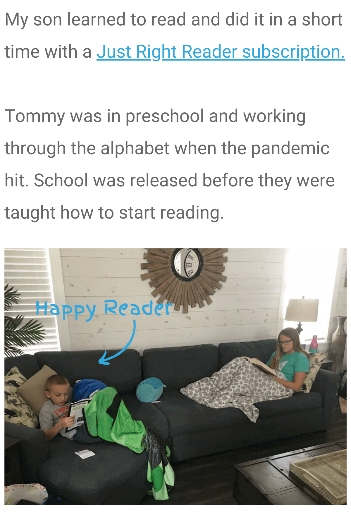 Just Right Reader My Preschooler Tommy Learned to Read! Milled