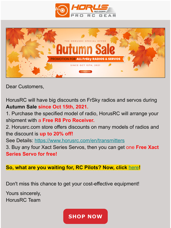 HorusRC Autumn Sale 2021.10