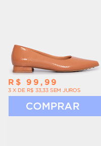 Sapatilha Comfort Lizard Caramelo Bico Fino