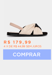 Rasteira Comfort Couro Bicolor Nó