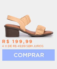Sandália Comfort Bege Tiras Franzidas