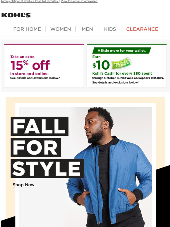 Kohl's 15 off just for you + New looks from Sonoma Goods For Life