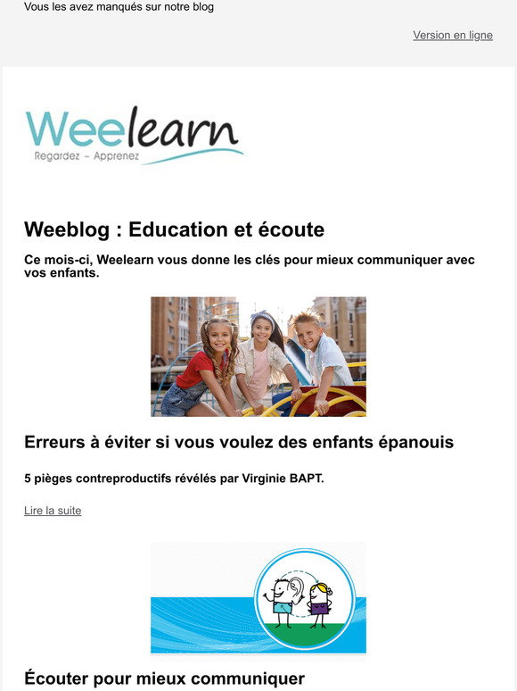 Blog : Eduquez et communiquez avec vos enfants sur Weelearn