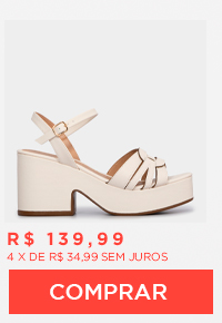 Sandália Meia Pata Off White Tiras