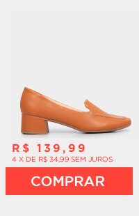 Scarpin Caramelo Bico Quadrado Salto Baixo
