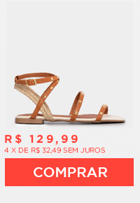 Sandália Rasteira Corda com Spikes