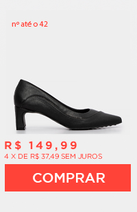 Scarpin Preto Com Detalhe Salto Baixo