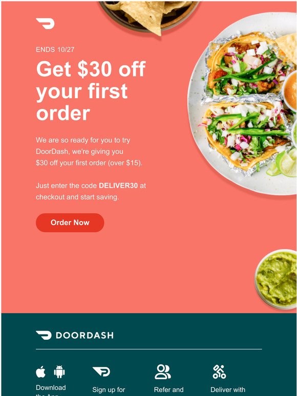 Save big when you try DoorDash for the first time!
