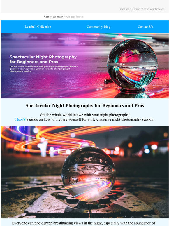 Unleash the magical world of Lensball photography at night!