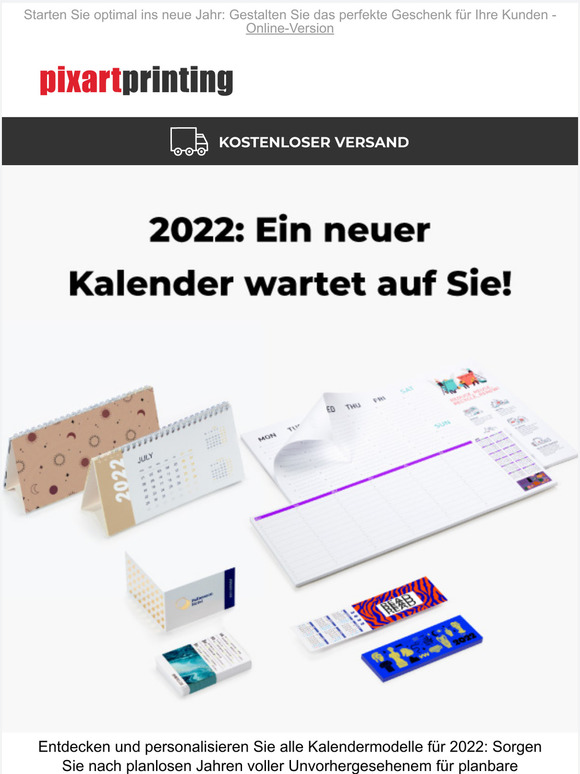 Entdecken Sie das einzigartige Design der neuen Kalender fr 2022