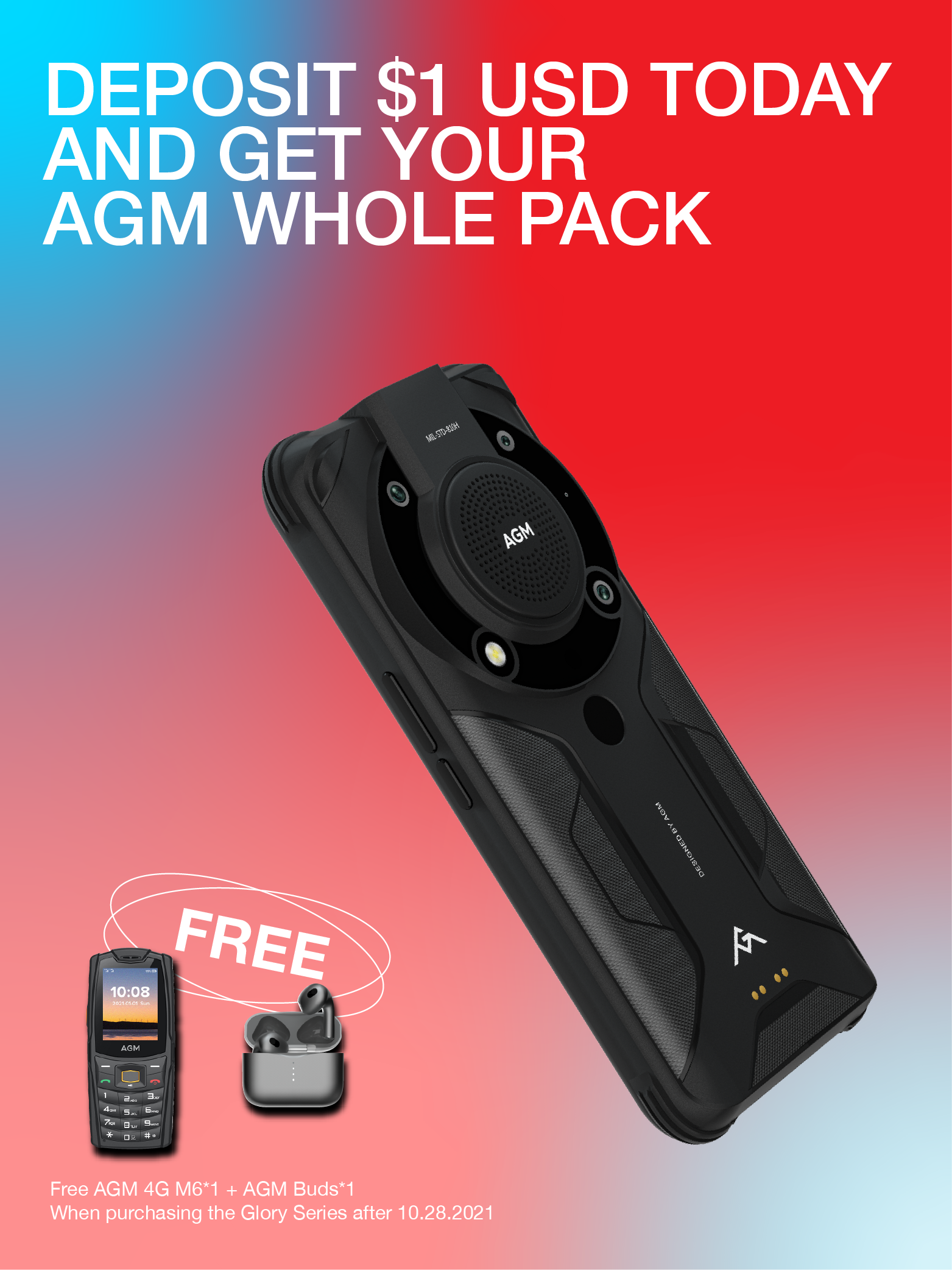 AGM MOBILE LIMITED: PRE-ORDER AGM Glory, and Get Free AGM M6 & AGM Buds