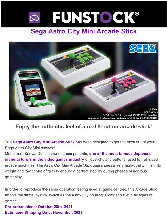  Sega Astro City Mini Arcade Stick & BU$TAFELLOWS Collector's Edition