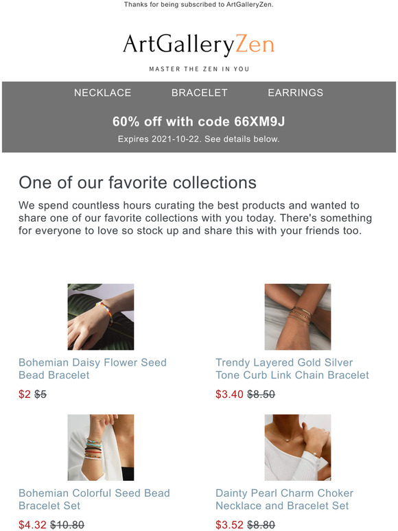 Super Bonus 60% OFF on Bracelet Collection Only For You