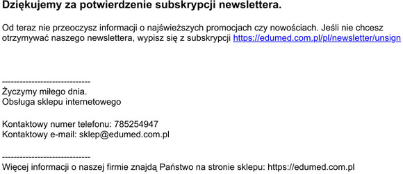 Dzikujemy za potwierdzenie adresu e-mail