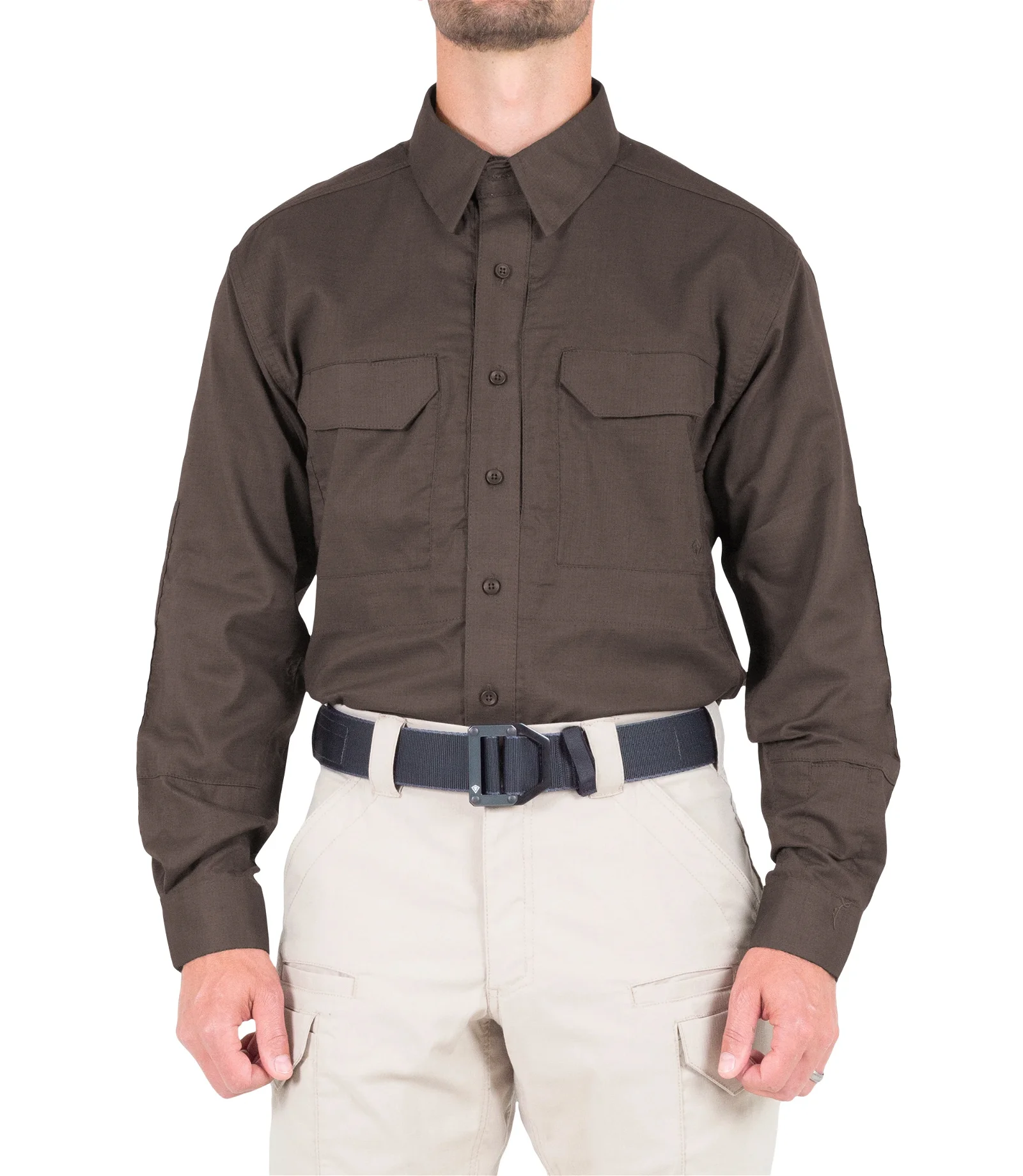 Image of Men's V2 Tactical Long Sleeve Shirt - Brown