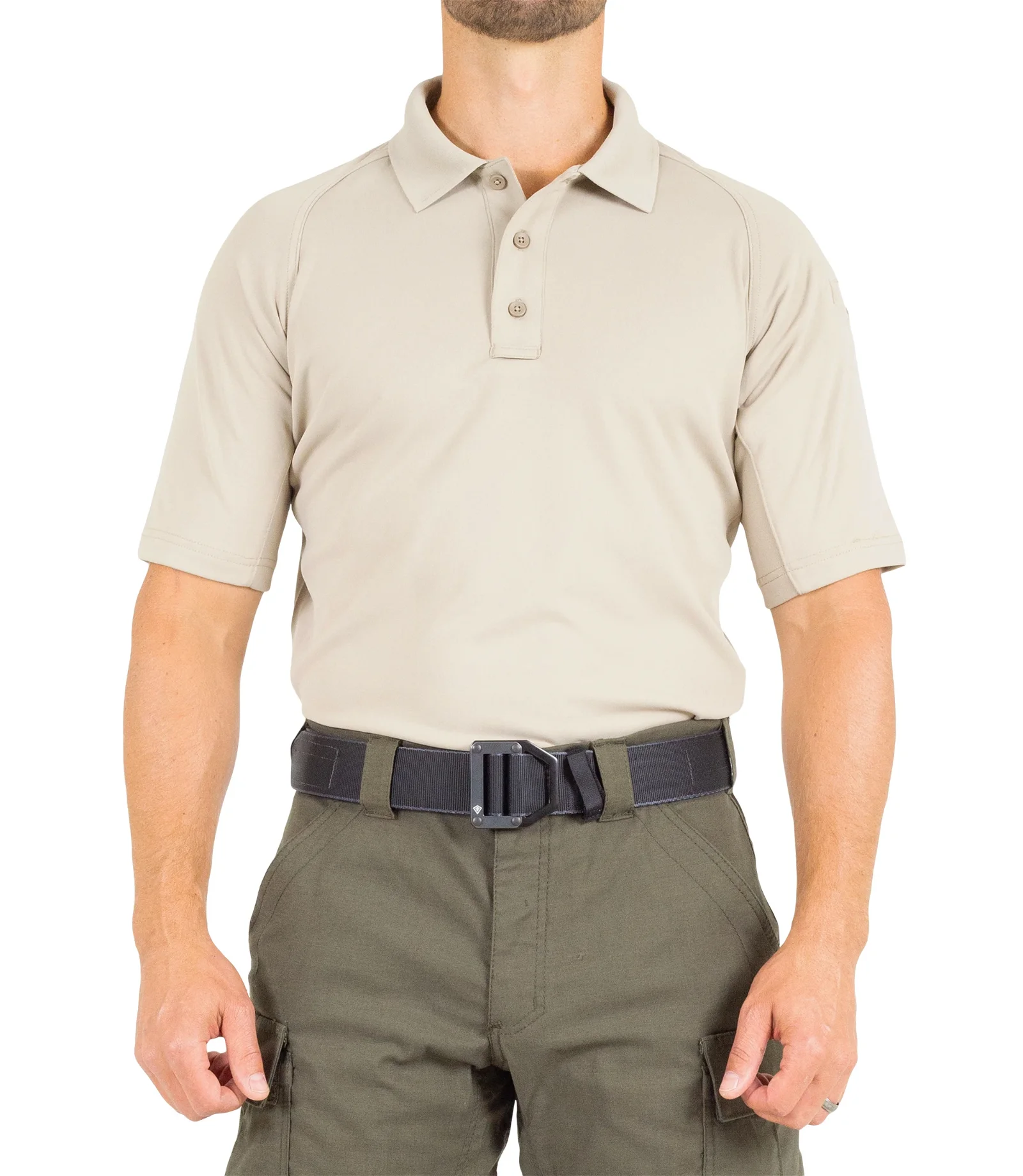 Image of Men's Performance Short Sleeve Polo - Tan