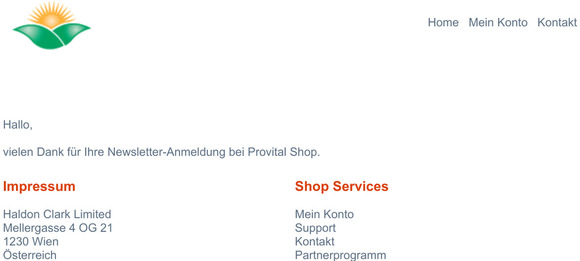 Vielen Dank fr Ihre Newsletter-Anmeldung