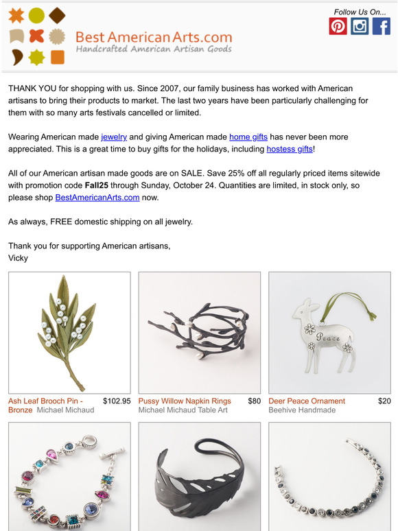 Fall into Savings at Best American Arts