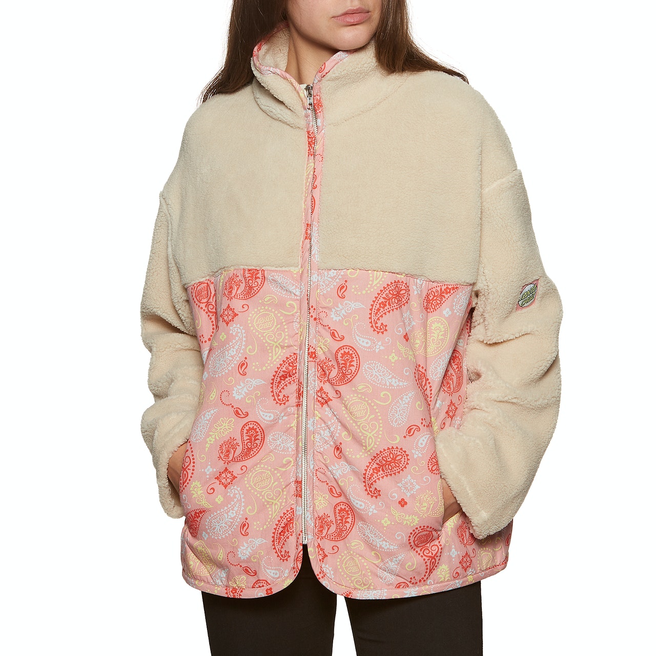 Santa Cruz Screaming Paisley Teddy Womens Fleece - Ecru