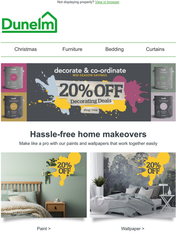 Dunelm 20 off your DIY makeover Milled