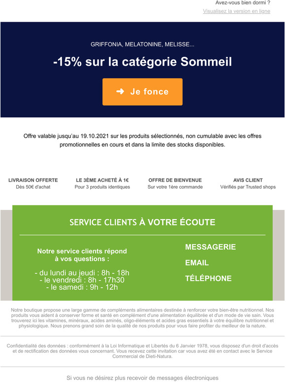 Dernires heures : -15% sur l'univers Sommeil