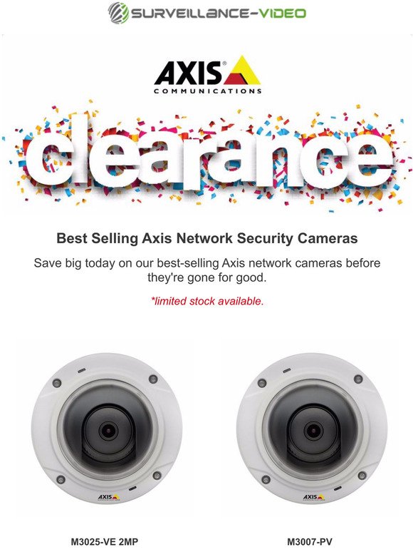 CLEARANCE: Axis Network Cameras, Limited Stock Available.