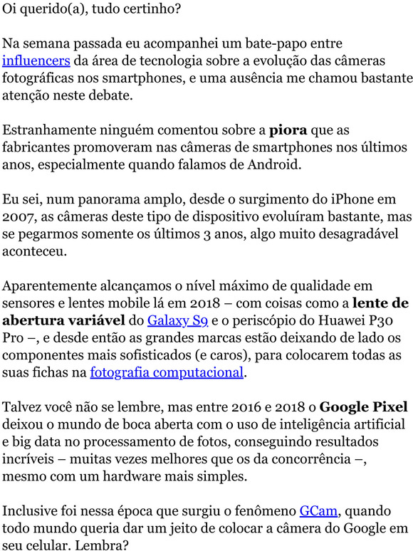 Esto piorando as cmeras do seu celular