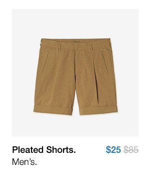 Pleated Shorts. Men's. $25.