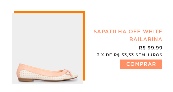Sapatilha Off White Bailarina
