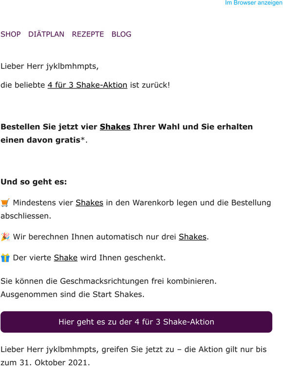Precon - BCM Diät: 4 fr 3 Shake-Aktion Bestellen Sie jetzt vier Shakes ...