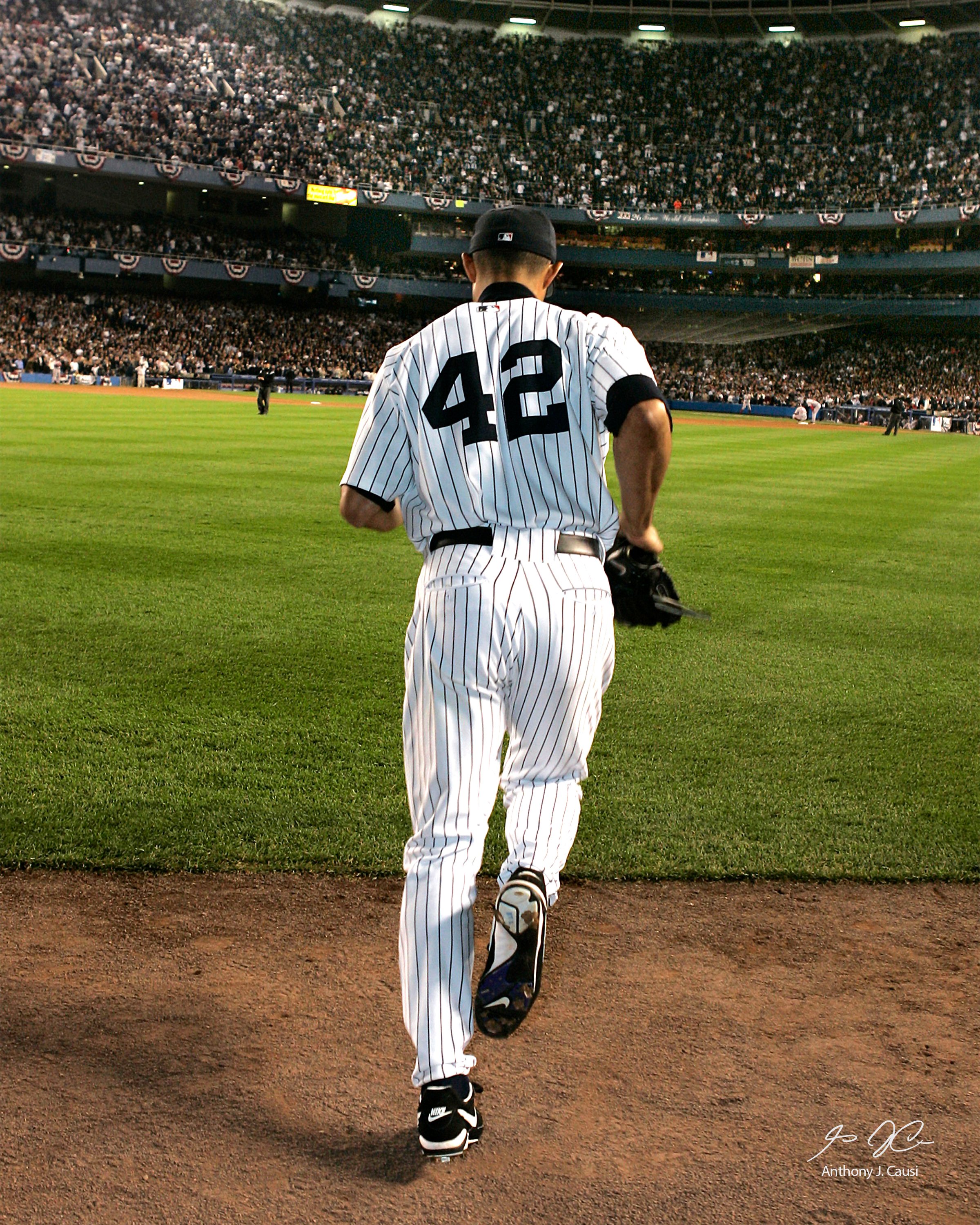 Mariano Rivera Autographed New York Yankees Jersey Inscribed Enter Sandman