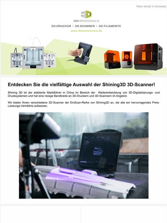 Entdecken Sie die vielfltige Auswahl der Shining3D 3D-Scanner!