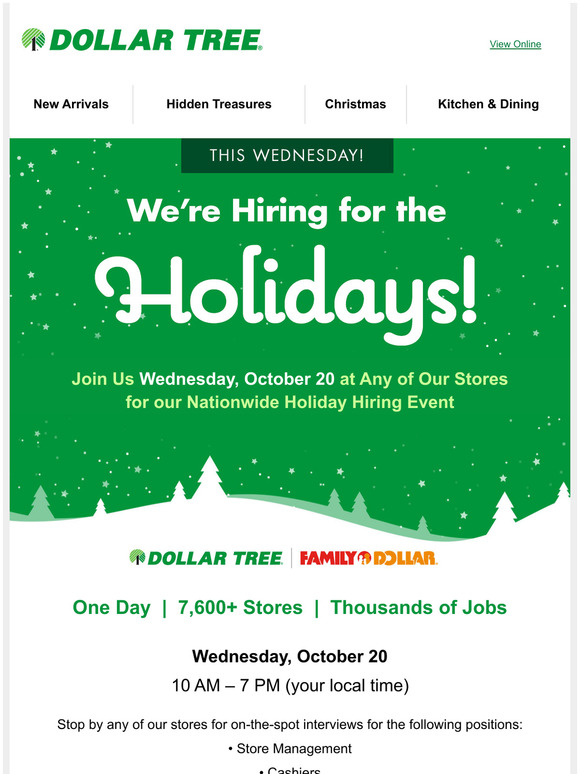 Dollar Tree Were Hiring for the Holidays! Milled