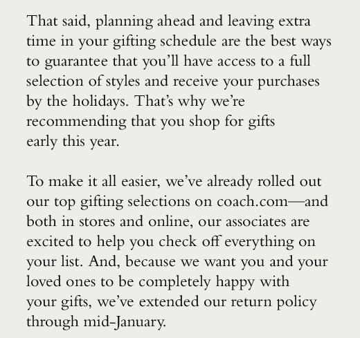 coach online return policy