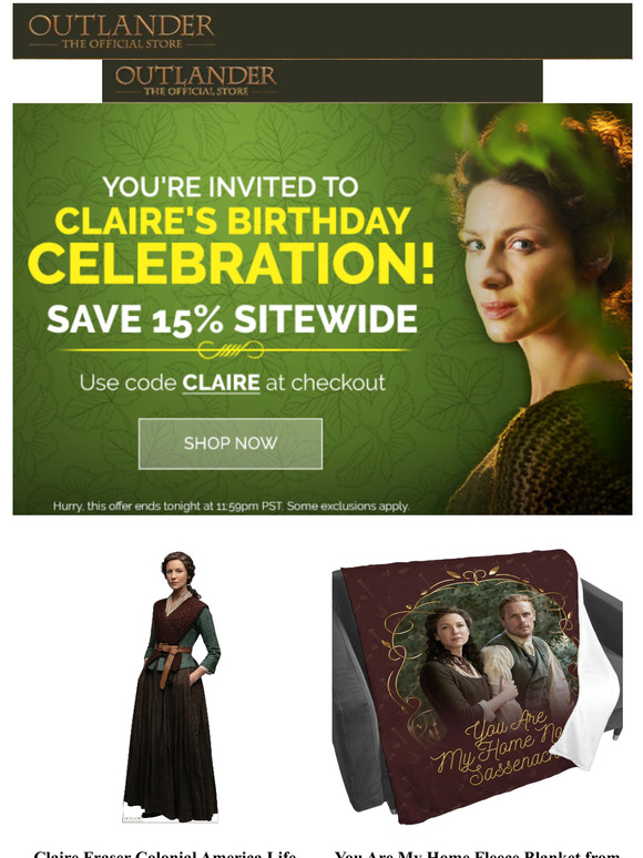In Honor of Claire's Birthday, Save 15% Sitewide!